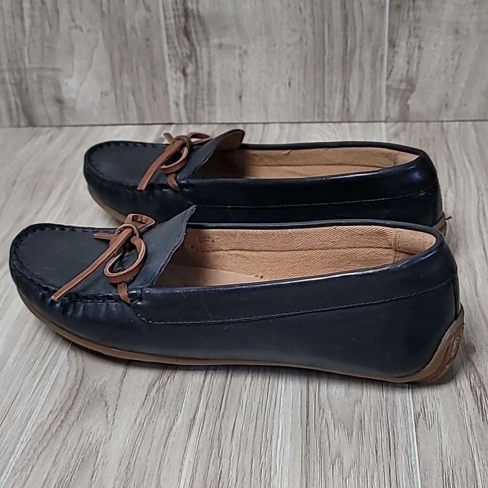 Clarks Collection Ultimate Comfort Women’s Black Leather Boat Shoes - Picture 3 of 10